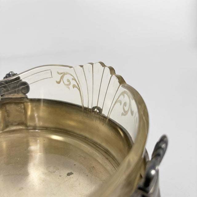 Art Nouveau Italian Silver-Plated Metal and Glass Sculptural Centrepiece, 1930s For Sale - Image 10 of 16