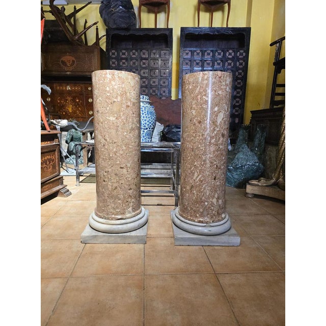 Breccia Marble Columns, 1780s, Set of 2 For Sale - Image 4 of 12