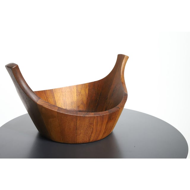 Brown 1950s Dansk Teak Staved Viking Salad Bowl by Jens Quistgaard For Sale - Image 8 of 17