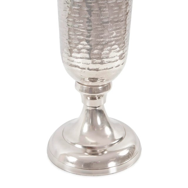 Modern The Hammered Em Dash Tall Flared Trumpet Vase, Large For Sale - Image 3 of 9