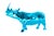 Contemporary Azure Resin Rhino Spirit from Richard Orlinski For Sale - Image 3 of 9