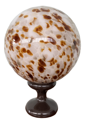 Vintage Glass Sphere on Wooden Base by Alain Delon, 1970s