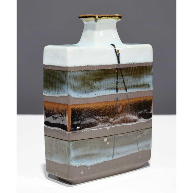 Mid-Century Modern Rectangular Ceramic Vase by Albert Green (1914 - 1994) For Sale - Image 3 of 10