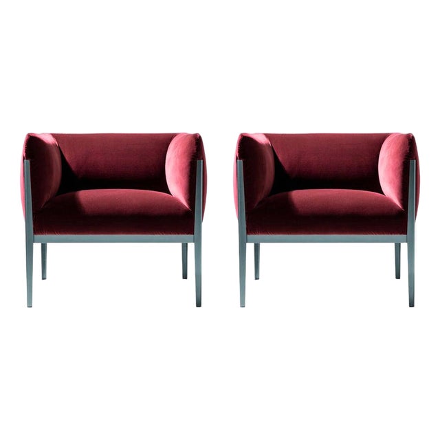 Cotone Chairs in Aluminum and Fabric by Ronan & Erwan Bourroullec for Cassina, Set of 2 For Sale