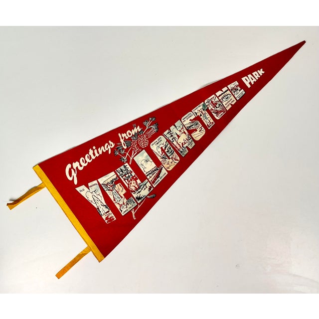 A large 30” Vintage Yellowstone Felt Pennant from Yellowstone Park. It’s a part of Americana history celebrating one of...