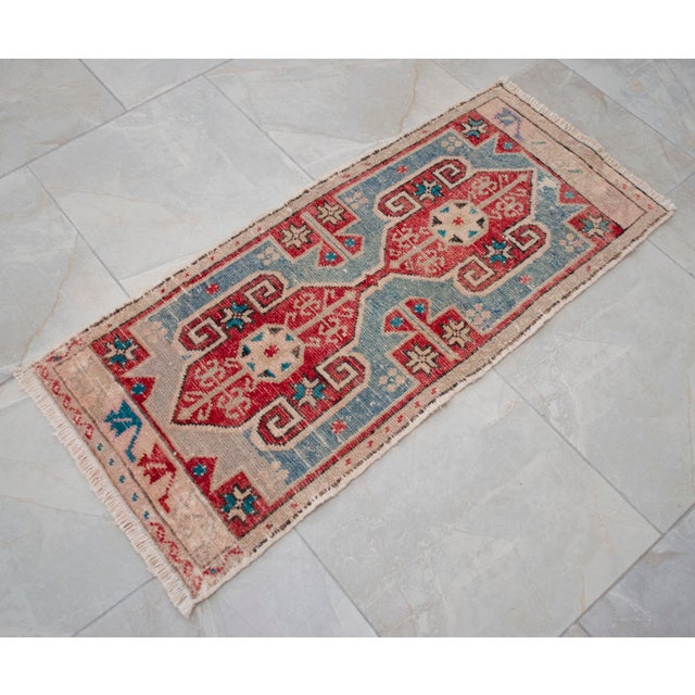 Hand Knotted Small Turkish Rug Doormat Entryway Rug Kitchen Decor - 2x3 Ft Approx For Sale - Image 4 of 11