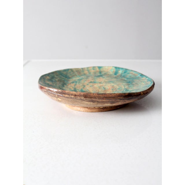 Late 20th Century Vintage Coastal Freeform Studio Pottery Platter For Sale - Image 5 of 11