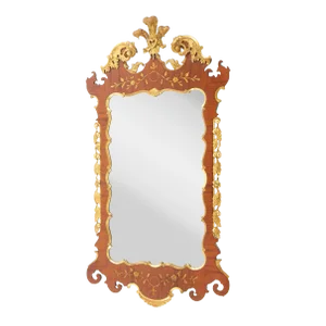 19th Century Burlwood / Gilt Gold Frame Beveled Wall Mirror