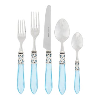 VIETRI Aladdin Antique Light Blue Twenty-Piece Flatware Set Set, Service for Four For Sale