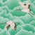 Harlequin Cranes in Flight Wallpaper in Emerald For Sale