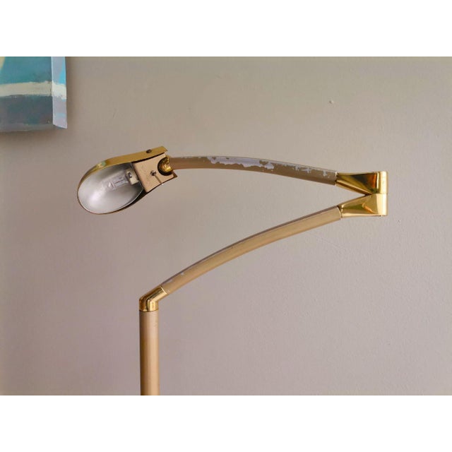 Tall Modernist Golden Height Adjustable Floor Lamp 1970s For Sale - Image 9 of 17