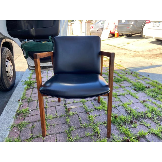 Black 1980s Vintage Modern Walnut Armchair by United Chair Company For Sale - Image 8 of 12