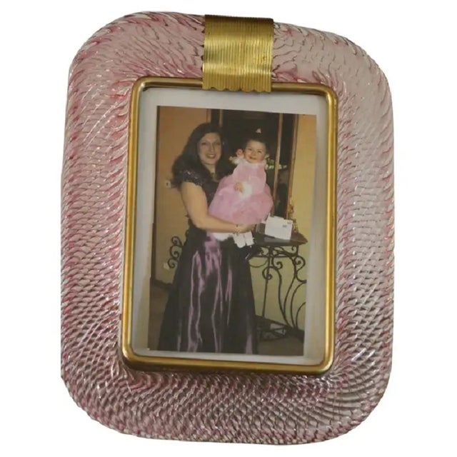 Pink Twisted Murano Glass and Brass Photo Frame from Barovier & Toso, 2000s For Sale - Image 18 of 18