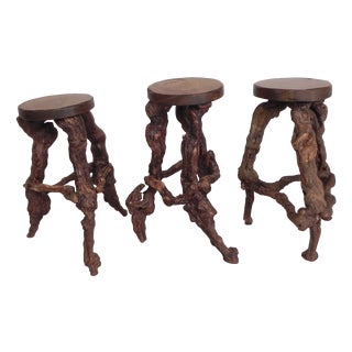 Vintage Bar Stools from Vines, 1960s, Set of 3 For Sale