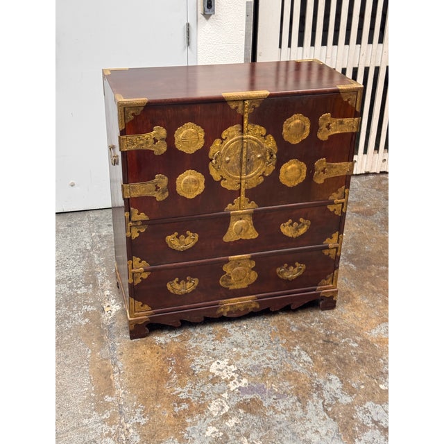 Lord Co. Japanese Gilt-Mounted Tansu Chest, Vintage For Sale - Image 9 of 12