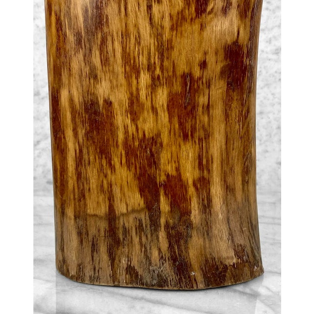 Mid 20th Century Vintage Boho Organic Natural Mango Wood Pillar Vase For Sale - Image 5 of 8