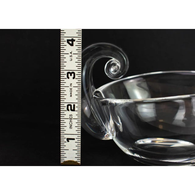 1940s Signed Steuben Crystal Glass Gravy Boat, Sauce Bowl For Sale - Image 10 of 13