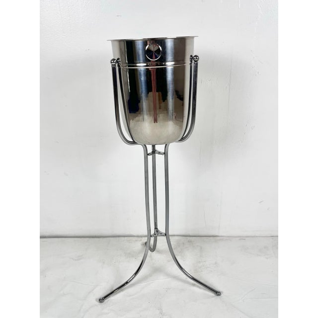 Mid-Century Modern Mid 20th Century Champagne Bucket With Stand For Sale - Image 3 of 12