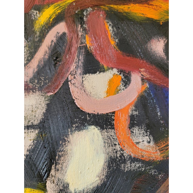 Ancient Graffiti, Large Abstract Expressionist Oil Painting by Alexandra Swistak For Sale - Image 9 of 11