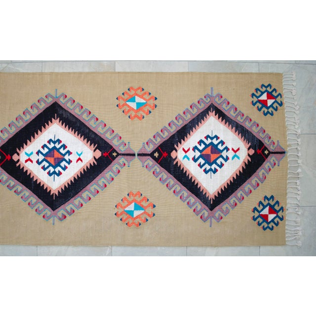 Hand Woven Silk Runner Rug. Extra Long Hallway Decor. Turkish Silk Kilim. Luxury Kitchen Decor - New - 3′1″ X 14′1″ For Sale - Image 11 of 14