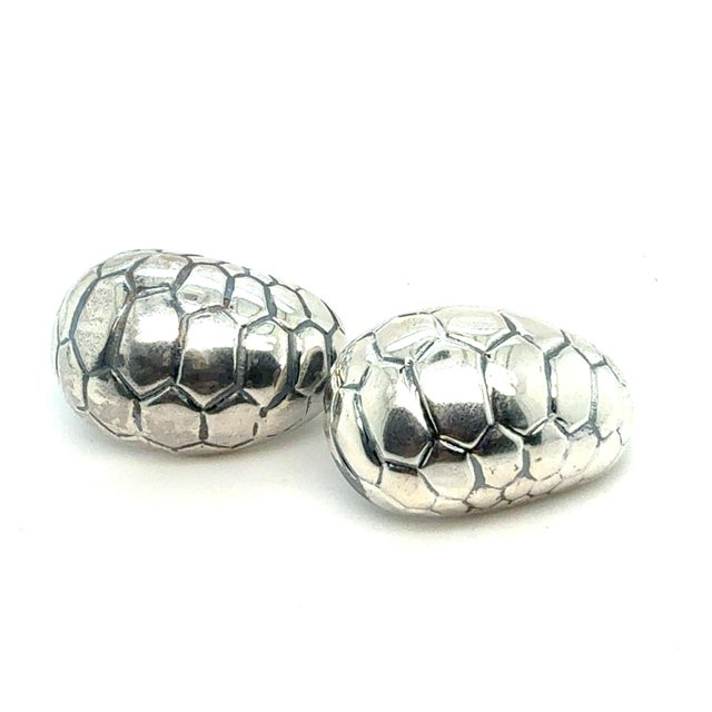Silver 1990s Pair of Tiffany & Co Estate Alligator Clip on Earrings Sterling Silver For Sale - Image 8 of 9