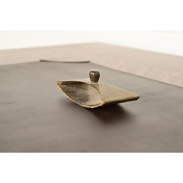 Roycroft Roycroft Arts & Crafts Brass Finished Hammered Copper Rocker Blotter For Sale - Image 4 of 11