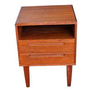 1950s Nils Jonsson Attribution 2 Drawer Teak Nightstand by Hnj