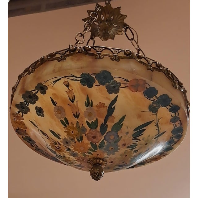 Alabaster Pendant Lamp, 1930s For Sale - Image 9 of 9