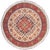 Rustic Kazak Ivory/Red Wool Round Rug- 6'5''x6'6'' For Sale - Image 9 of 10