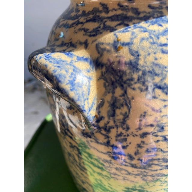 Folk Art Vintage Ransbottom Stoneware Cookie Jar For Sale - Image 3 of 12