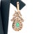 Metal 14k Yellow Gold 3 Carat Diamond & 1.50 CTW Emerald Drop Earrings, A Pair For Sale - Image 7 of 12
