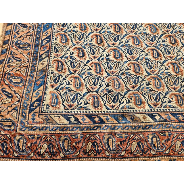 Late 19th Century Persian Afshar Tribal Rug, Hand-Knotted Wool, All-Over Paisley Geometric Pattern, Ivory & Brown, 4x6 For Sale - Image 17 of 18
