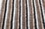 Ivory Mid 20th Century Handwoven Tribal Modern Stripe Kilim – Wool Flatweave Art Rug -4' X5' 7'' For Sale - Image 8 of 12