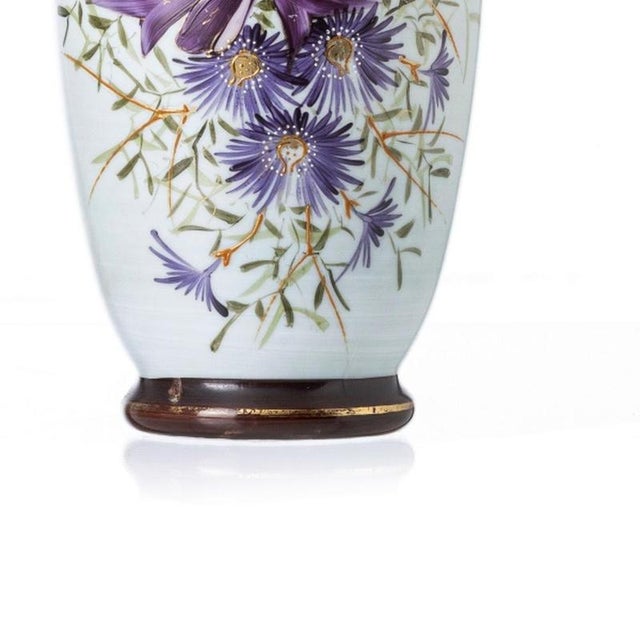 Crystal and Opal Glass Vases, Set of 2 For Sale - Image 5 of 6