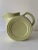Apple green, art deco, vintage HF Coors pottery tilted disc pitcher, with ice spout. Circa 1930s - 1950s.