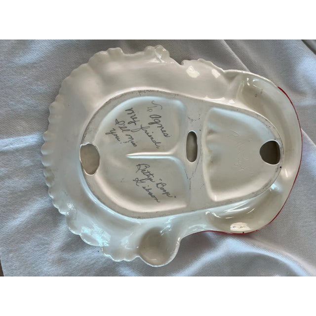 Vintage Large Santa Ceramic Serving Tray For Sale - Image 4 of 9