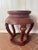 Persian Mid 20th Century Red Painted Wood Garden Stool For Sale - Image 3 of 18