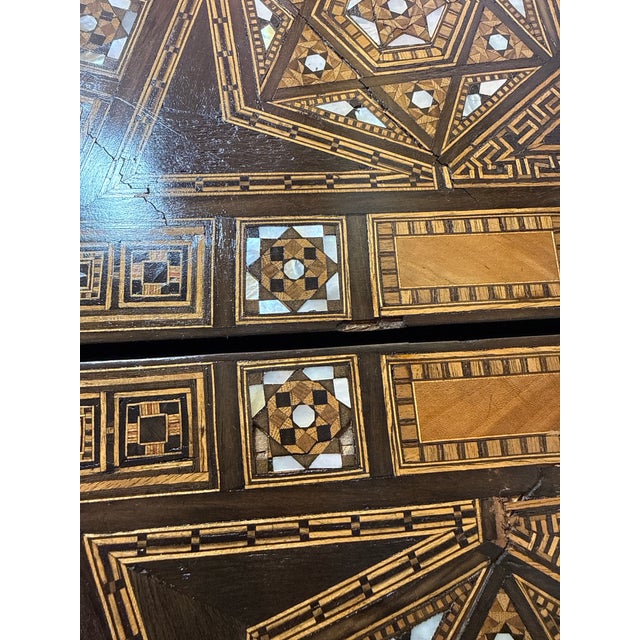 Antique 19th Century Syrian Damascus Inlaid Folding Table With Mother-of-Pearl For Sale - Image 11 of 12
