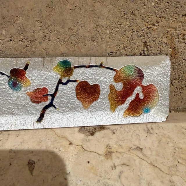 Paint Vintage Trinket Tray Colorful Flowers on Enamel For Sale - Image 7 of 8