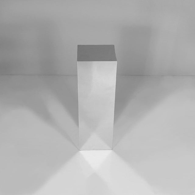 Italian Modern Square Based Mirrored Pedestal, 1980s For Sale - Image 3 of 13