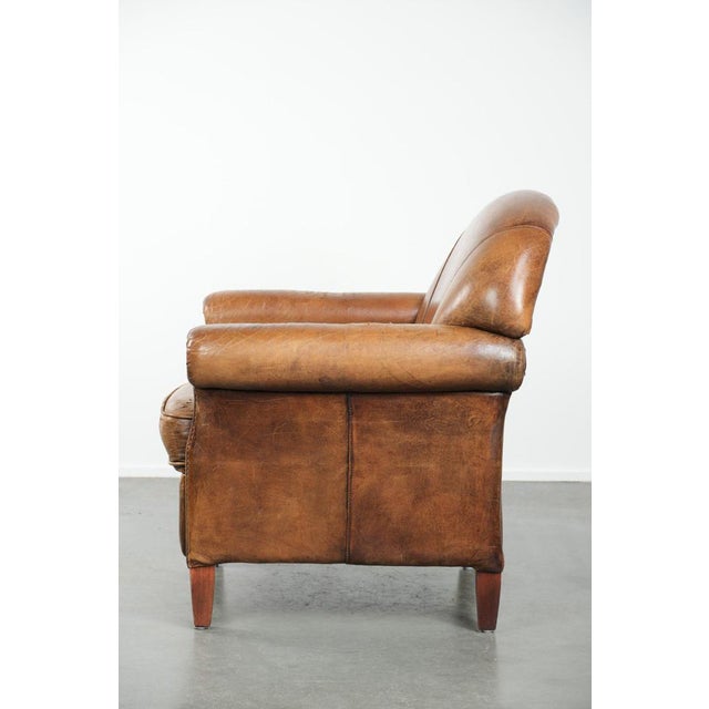Vintage Brown Sheepskin Armchair For Sale - Image 5 of 15