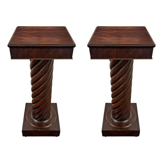 Pair of 19th Century American Empire Pedestals or Plant Stands For Sale