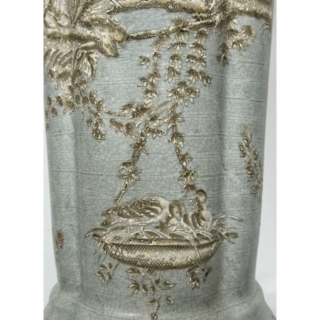 Late 20th Century Wong Lee Toile Porcelain and Bronze Ormolu Tall Vase For Sale In Philadelphia - Image 6 of 12
