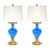 Antique French Painted Glass Table Lamps Gilt Bronze Mounts, Mid 19th Century For Sale