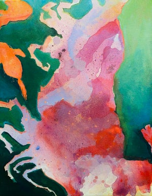 “Prawn” 16x20. Original Abstract Painting on Canvas. This Piece Will Be in My Solo Show in the Libra Gallery Space at Crooked Tree Arts Center.
