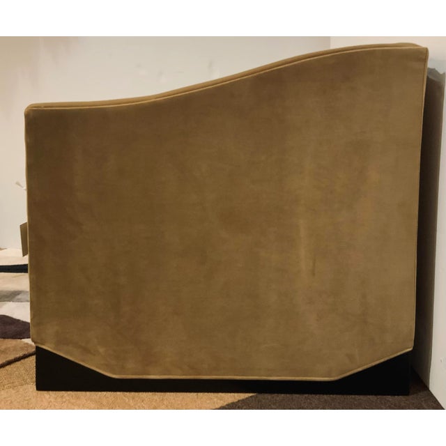 2020s Caracole Modern Camel Velvet Club Chairs Pair For Sale - Image 5 of 6