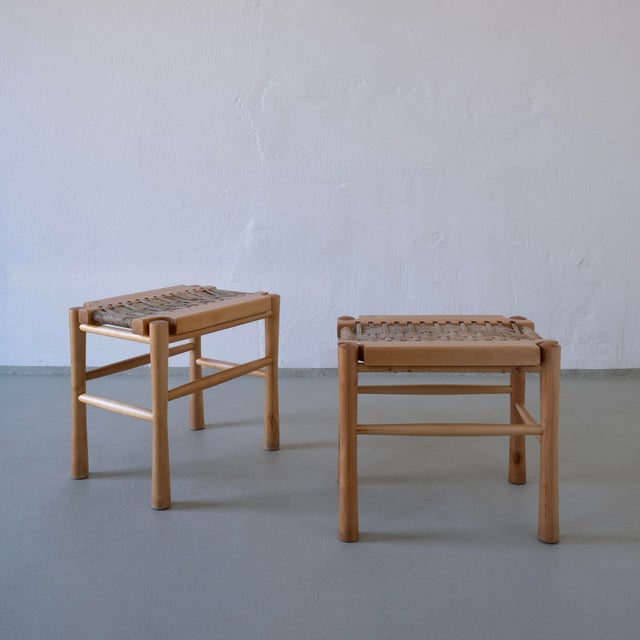 French Woven Seat Stool, 1960s For Sale - Image 4 of 8