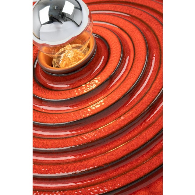 1970s Red Ceramic Wall Light, Germany, 1970s For Sale - Image 5 of 13
