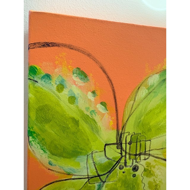 Michelle Zastawny Signed Original Abstract Botanical Painting on Canvas For Sale In Detroit - Image 6 of 17