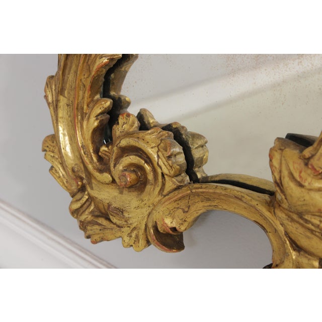 Glass Friedman Brothers Attributed 3 Panel Gold Frame Mirror For Sale - Image 7 of 16